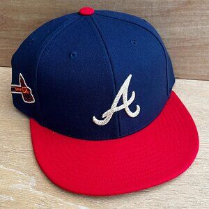 MITCHELL & NESS MLB ATLANTA BRAVES CHAIN STITCH LOGO PRO CROWN SNAPBACK HAT NEW